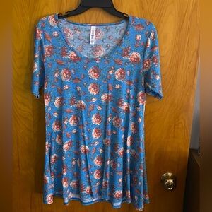 LulaRoe Floral Blue Women's Top